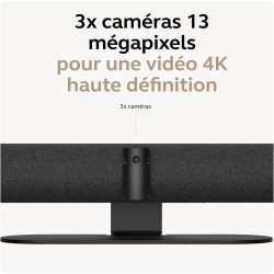 Barre vidéo panoramique 4K Jabra PanaCast 50 - Caméra de visioconférence pour petites et moyennes salles avec champ de vision 18