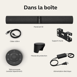 Barre vidéo panoramique 4K Jabra PanaCast 50 - Caméra de visioconférence pour petites et moyennes salles avec champ de vision 18