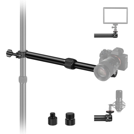 NEEWER DS001 Bras d'extension télescopique de Table pour Appareil Photo, 30 à 51 cm, avec Support à rotule 1/4", 3/8", 5/8", vis