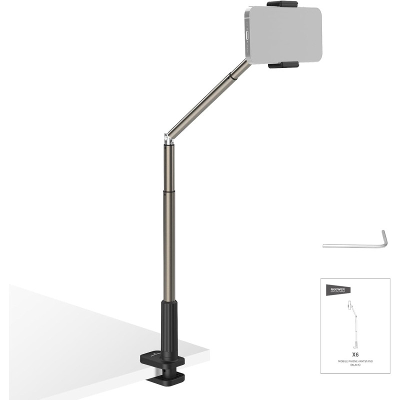 NEEWER Entry Level Version Support de Téléphone, pour Bureau et Lit, Support de Téléphone Portable Réglable à 360°, Compatible a