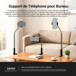 NEEWER Entry Level Version Support de Téléphone, pour Bureau et Lit, Support de Téléphone Portable Réglable à 360°, Compatible a
