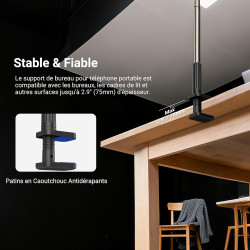 NEEWER Entry Level Version Support de Téléphone, pour Bureau et Lit, Support de Téléphone Portable Réglable à 360°, Compatible a