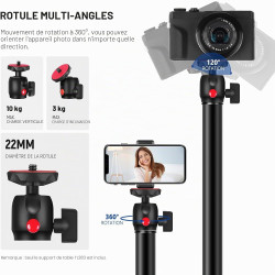 Neewer Support de table extensible pour appareil photo,rotule 1/4",support de table réglable 17-40",pince en C pour appareil ref