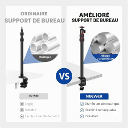 Neewer Support de table extensible pour appareil photo,rotule 1/4",support de table réglable 17-40",pince en C pour appareil ref