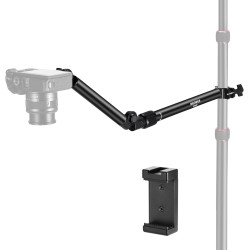NEEWER Bras de Support de caméra aérien avec Clip, 56 cm, 180° et 360°, Bras de Maintien Flexible à 2 Sections pour Support de B