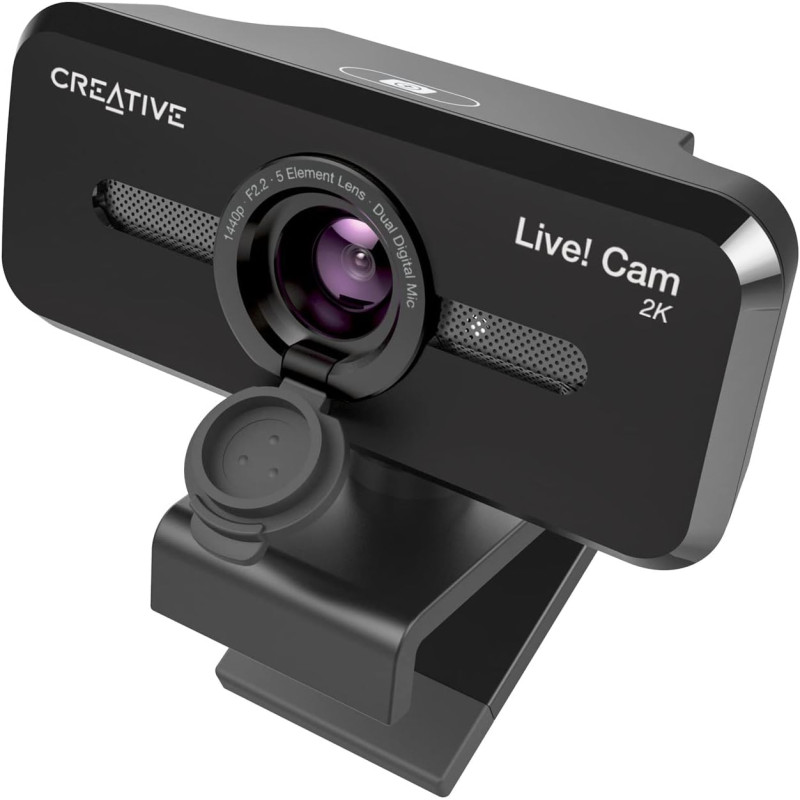 CREATIVE Live! Cam Sync V3 Webcam 2K QHD USB avec Zoom Numérique 4X, Microphones, HD 1080p, FOV Jusqu'à 95°, Cache de Confidenti