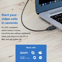 CREATIVE Live! Cam Sync V3 Webcam 2K QHD USB avec Zoom Numérique 4X, Microphones, HD 1080p, FOV Jusqu'à 95°, Cache de Confidenti