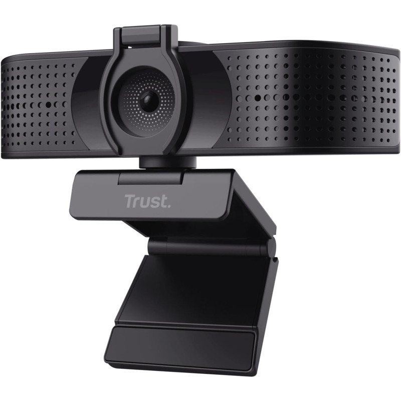 Trust Teza 4K Ultra HD Webcam 3840x2160, Autofocus, Noir | 2 Microphones Intégrés, 30 FPS, USB Plug & Play, Web Caméra pour Team