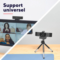 Trust Teza 4K Ultra HD Webcam 3840x2160, Autofocus, Noir | 2 Microphones Intégrés, 30 FPS, USB Plug & Play, Web Caméra pour Team