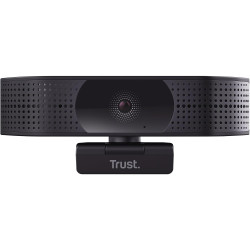 Trust Teza 4K Ultra HD Webcam 3840x2160, Autofocus, Noir | 2 Microphones Intégrés, 30 FPS, USB Plug & Play, Web Caméra pour Team