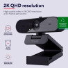 Trust Taxon Webcam 2K QHD, Autofocus, Filtre de Confidentialité, Noir | 2560x1440p, 2 Microphones, Grand Angle, 85% Plastique Re