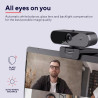 Trust Taxon Webcam 2K QHD, Autofocus, Filtre de Confidentialité, Noir | 2560x1440p, 2 Microphones, Grand Angle, 85% Plastique Re
