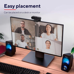 Trust Taxon Webcam 2K QHD, Autofocus, Filtre de Confidentialité, Noir | 2560x1440p, 2 Microphones, Grand Angle, 85% Plastique Re