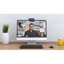 Logitech C925e, Webcam Professionnelle, vidéo HD 1080p/30 IPS, Correction lumière, autofocus, Son Clair, obturateur confidential