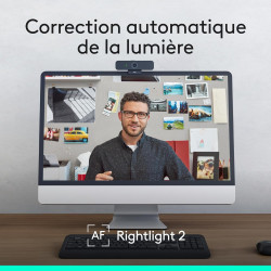 Logitech C925e, Webcam Professionnelle, vidéo HD 1080p/30 IPS, Correction lumière, autofocus, Son Clair, obturateur confidential
