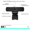 Logitech C925e, Webcam Professionnelle, vidéo HD 1080p/30 IPS, Correction lumière, autofocus, Son Clair, obturateur confidential