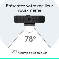Logitech C925e, Webcam Professionnelle, vidéo HD 1080p/30 IPS, Correction lumière, autofocus, Son Clair, obturateur confidential