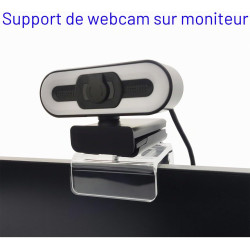 Support de webcam pour moniteur, compatible avec Logitech et autres webcams avec filetage 6,35 mm, support acrylique transparent