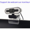 Support de webcam pour moniteur, compatible avec Logitech et autres webcams avec filetage 6,35 mm, support acrylique transparent