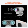 NUROUM V15-AF 2K Webcam avec Autofocus, 1080P 60fps Caméra PC avec Microphones, 75° Grand Angel, Annulation des bruits/Correctio