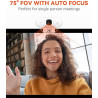 NUROUM V15-AF 2K Webcam avec Autofocus, 1080P 60fps Caméra PC avec Microphones, 75° Grand Angel, Annulation des bruits/Correctio