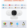 NUROUM V15-AF 2K Webcam avec Autofocus, 1080P 60fps Caméra PC avec Microphones, 75° Grand Angel, Annulation des bruits/Correctio