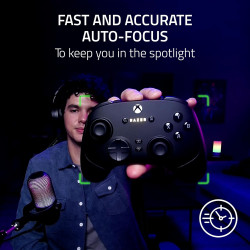 Razer Webcam de Streaming Kiyo V2 X: 1440p 60 FPS - Mise au Point Automatique - Microphone intégré - Objectif Grand Angle - Obtu