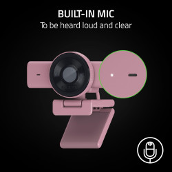 Razer Webcam de Streaming Kiyo V2 X: 1440p 60 FPS - Mise au Point Automatique - Microphone intégré - Objectif Grand Angle - Obtu