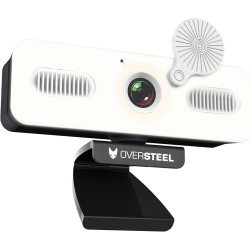 Oversteel - Bulat Webcam 1080P Full HD avec microphone et anneau lumineux, 60fps, USB 2.0, appel vidéo, enregistrement, conféren