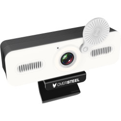 Oversteel - Bulat Webcam 1080P Full HD avec microphone et anneau lumineux, 60fps, USB 2.0, appel vidéo, enregistrement, conféren