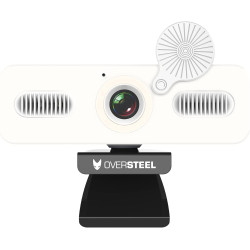 Oversteel - Bulat Webcam 1080P Full HD avec microphone et anneau lumineux, 60fps, USB 2.0, appel vidéo, enregistrement, conféren