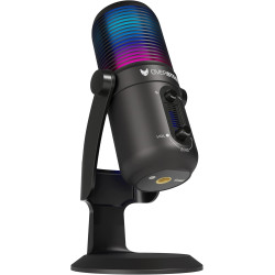 Oversteel - Elinvar USB Gaming Microphone, cardioïde et omnidirectionnel avec bras et support, illumination RGB, Plug & Play, co