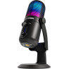 Oversteel - Elinvar USB Gaming Microphone, cardioïde et omnidirectionnel avec bras et support, illumination RGB, Plug & Play, co