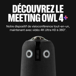 Owl Labs Meeting Owl 4+ Caméra Visio-Conférence Intelligente 360° 4K avec Microphone et Haut-Parleur (Auto-Focus locuteur, Zoom 