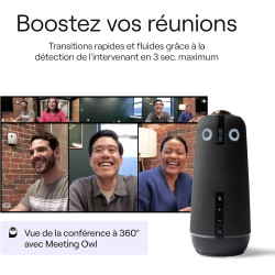 Owl Labs Meeting Owl 4+ Caméra Visio-Conférence Intelligente 360° 4K avec Microphone et Haut-Parleur (Auto-Focus locuteur, Zoom 