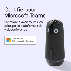 Owl Labs Meeting Owl 4+ Caméra Visio-Conférence Intelligente 360° 4K avec Microphone et Haut-Parleur (Auto-Focus locuteur, Zoom 