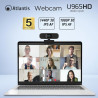 Atlantis Webcam 2K, 5 Mpixel 2560x1944/30fps et Full HD, autofocus, Double Microphone omnidirectionnel, Balance des Blancs, Angl
