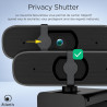 Atlantis Webcam 2K, 5 Mpixel 2560x1944/30fps et Full HD, autofocus, Double Microphone omnidirectionnel, Balance des Blancs, Angl