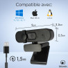 Atlantis Webcam 2K, 5 Mpixel 2560x1944/30fps et Full HD, autofocus, Double Microphone omnidirectionnel, Balance des Blancs, Angl
