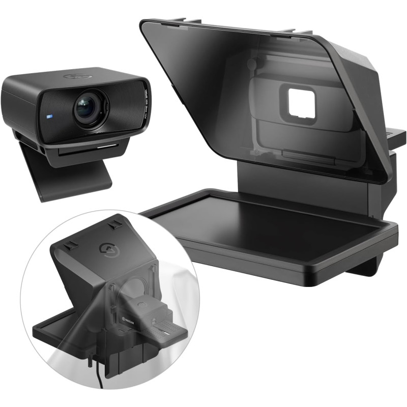 Pack Elgato Prompter avec caméra - Téléprompteur haut de gamme avec webcam Full HD, compatible HDR, idéal pour streaming, présen