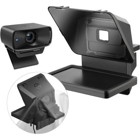 Pack Elgato Prompter avec caméra - Téléprompteur haut de gamme avec webcam Full HD, compatible HDR, idéal pour streaming, présen