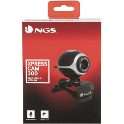NGS XPRESSCAM300 - Webcam pour PC avec Microphone Intégré, Résolution VGA, Connexion USB 2.0 et Plug&Play