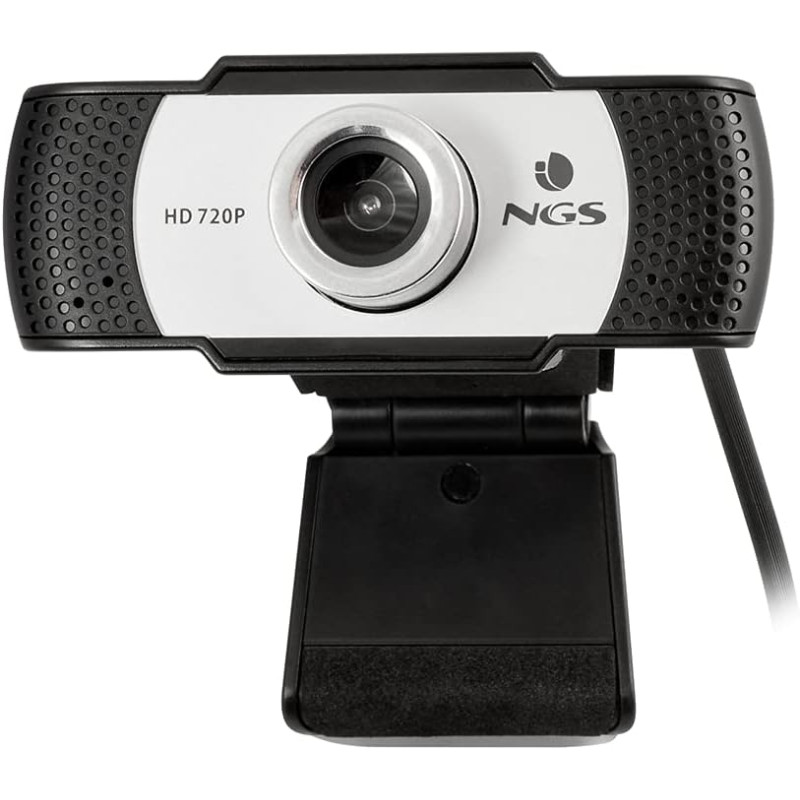 NGS XPRESSCAM720 - Webcam HD 1280x720 avec Connexion USB 2.0, Microphone Integré, 1Mpx de Resolution Réelle et Plug&Play