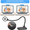 Visualiseur, Caméra Document pour Lumières LED à 3 Niveaux, iOS à 5 Niveaux, Inversion d'image, Pliage avec Zoom, Skype, Teams, 