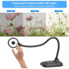 Visualiseur, Caméra Document pour Lumières LED à 3 Niveaux, iOS à 5 Niveaux, Inversion d'image, Pliage avec Zoom, Skype, Teams, 