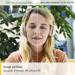 Jabra PanaCast 20 Caméra de Visioconférence 4K - Caméra Vidéo Personnelle Flexible Plug & Play - Webcam 4K Ultra-HD Alimentée pa