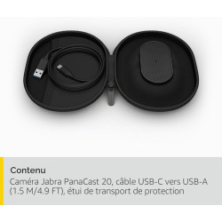 Jabra PanaCast 20 Caméra de Visioconférence 4K - Caméra Vidéo Personnelle Flexible Plug & Play - Webcam 4K Ultra-HD Alimentée pa