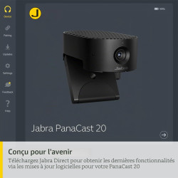 Jabra PanaCast 20 Caméra de Visioconférence 4K - Caméra Vidéo Personnelle Flexible Plug & Play - Webcam 4K Ultra-HD Alimentée pa