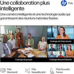 POLY Studio V12 - Barre vidéo USB avec caméra 20 MP et grand angle de 120 °, solution de conférence tout-en-un avec microphone e