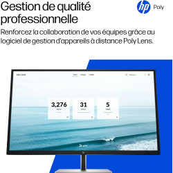 POLY Studio V12 - Barre vidéo USB avec caméra 20 MP et grand angle de 120 °, solution de conférence tout-en-un avec microphone e
